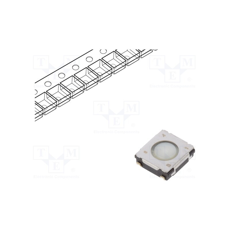 10 pcs : EVQQ2Y01W - Microswitch TACT, SPST, Pos: 2, 0.02A/15VDC, SMT, none, 3.5N, 2mm