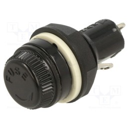10 pcs : 601800 - Fuse holder, 5x20mm, 10A, on panel, 250VAC, Cutout: Ø14mm, -25÷70°C