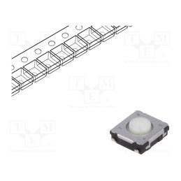 10 pcs : EVQQ2Y02W - Microswitch TACT, SPST, Pos: 2, 0.02A/15VDC, SMT, none, 3.5N, 2.5mm