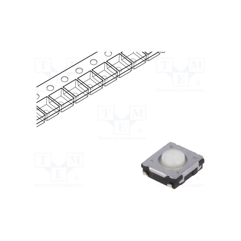 10 pcs : EVQQ2Y02W - Microswitch TACT, SPST, Pos: 2, 0.02A/15VDC, SMT, none, 3.5N, 2.5mm