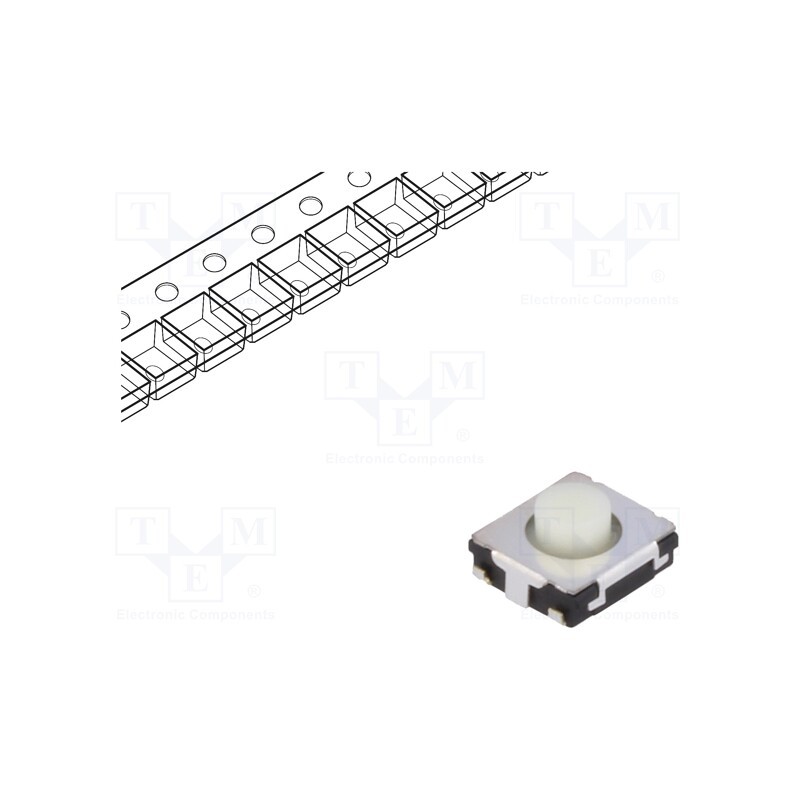 10 pcs : EVQQ2M03W - Microswitch TACT, SPST, Pos: 2, 0.02A/15VDC, SMT, none, 1.3N, 3.1mm