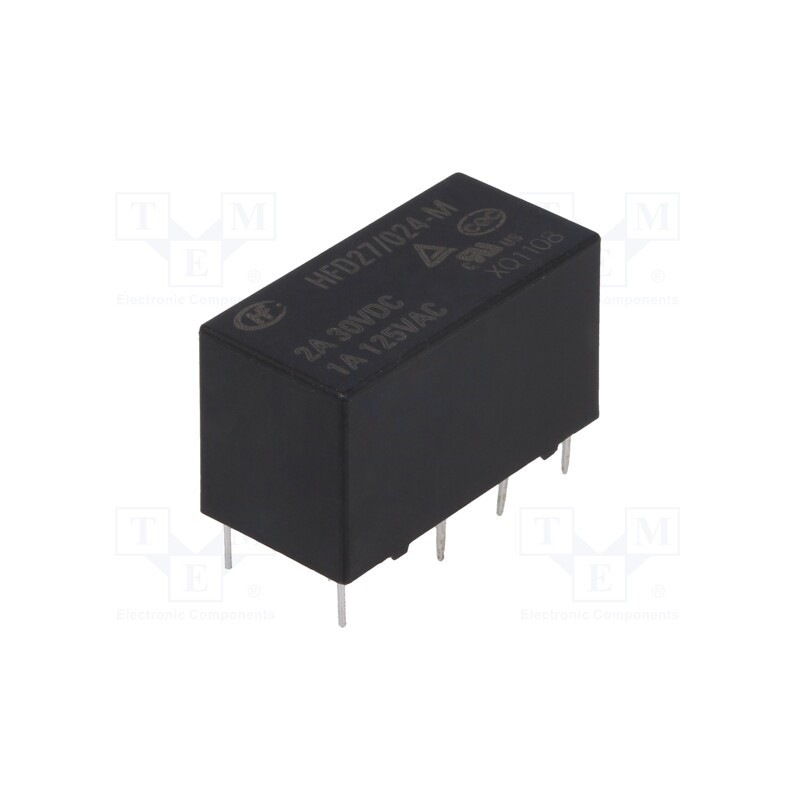 10 pcs : HFD27/024-M - Relay: electromagnetic, DPDT, Ucoil: 24VDC, 2A, 1A/125VAC, 2A/30VDC