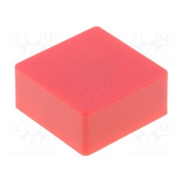 10 pcs : B32-1380 - Button, push-in, 5.5mm, -25÷70°C, square, red, 12x12mm