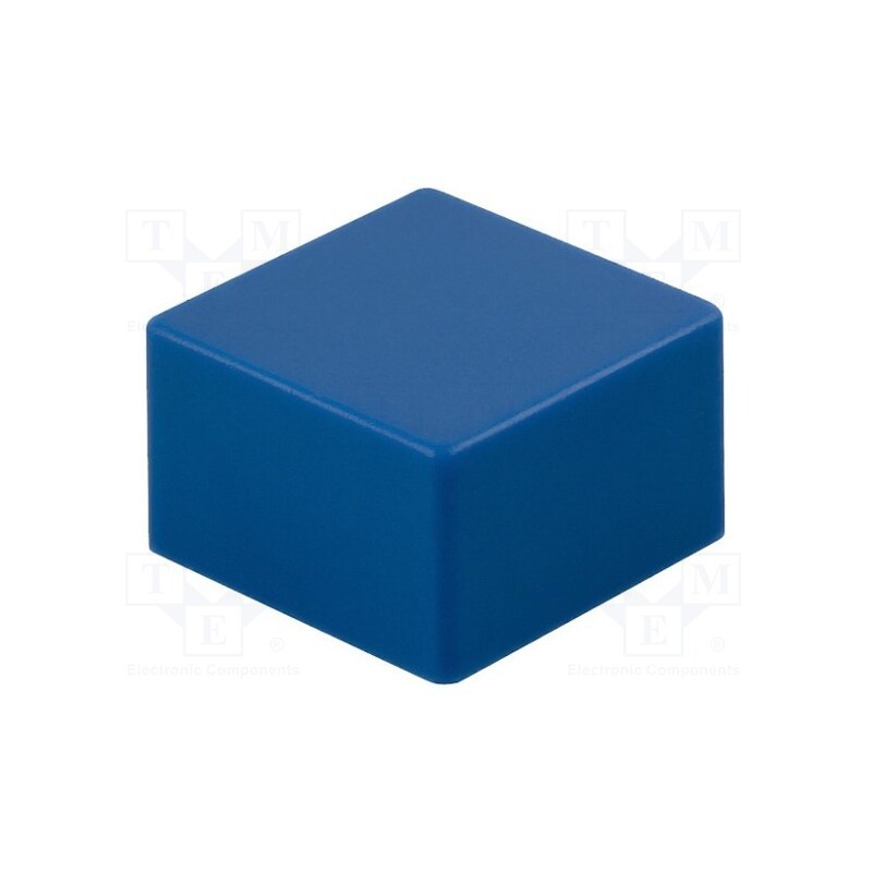 10 pcs : B32-1240 - Button, push-in, 5.5mm, -25÷70°C, square, blue, 9x9mm
