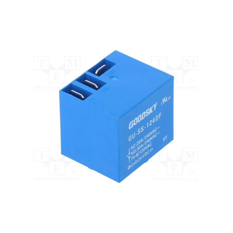 10 pcs : GU-SS-124DF - Relay: electromagnetic, SPDT, Ucoil: 24VDC, 30A, PCB, max.240VAC