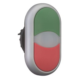 1 pcs - Eaton M22 Series Green, Red Illuminated Momentary Push Button Head, 22mm Cutout, IP67