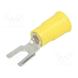 10 pcs : 8234 - Tip: fork, M4, Ø: 4.32mm, crimped, for cable, insulated, yellow