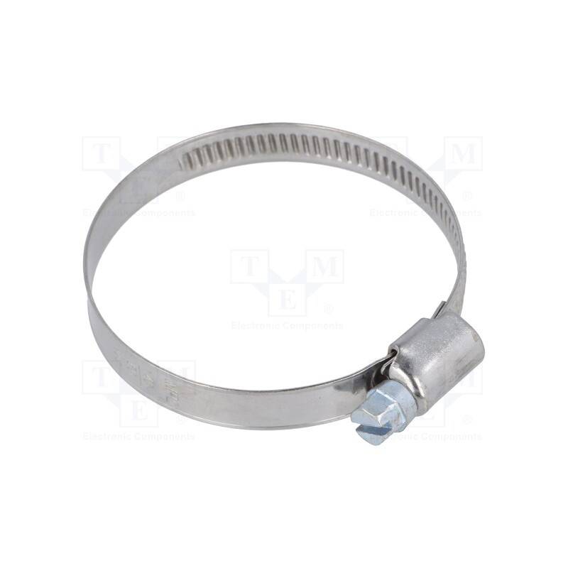 10 pcs : D4040 - Worm gear clamp, W: 9mm, Clamping: 40÷60mm, chrome steel AISI 430