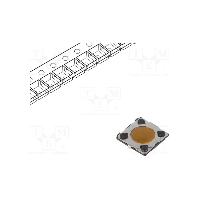 10 pcs : EVQ7P6B40 - Microswitch TACT, SPST, Pos: 2, 0.02A/15VDC, SMT, 4.1x4.1x0.35mm