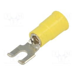 10 pcs : 8251 - Tip: fork, M3,5, Ø: 3.66mm, crimped, for cable, insulated, yellow