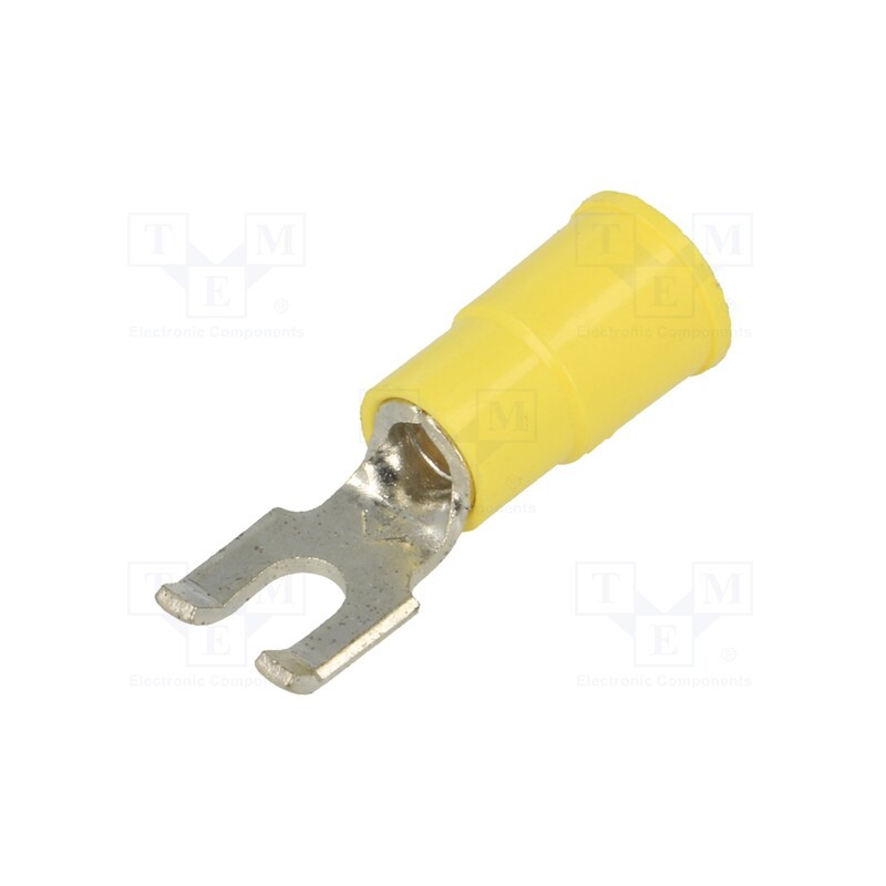 10 pcs : 8251 - Tip: fork, M3,5, Ø: 3.66mm, crimped, for cable, insulated, yellow