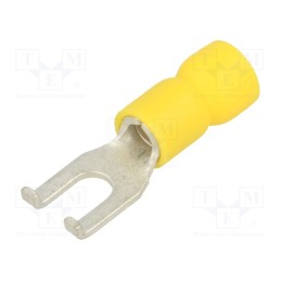 10 pcs : 8252 - Tip: fork, M4, Ø: 4.32mm, crimped, for cable, insulated, yellow