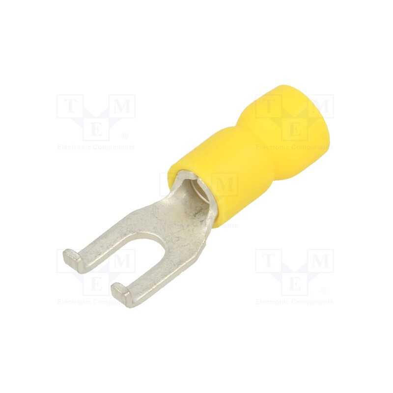 10 pcs : 8252 - Tip: fork, M4, Ø: 4.32mm, crimped, for cable, insulated, yellow