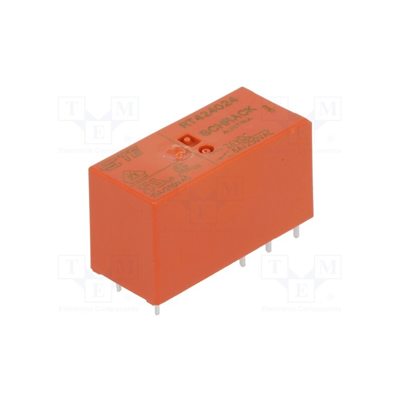 10 pcs : 6-1393243-8 - Relay: electromagnetic, DPDT, Ucoil: 24VDC, 8A, 8A/250VAC, 8A/30VDC