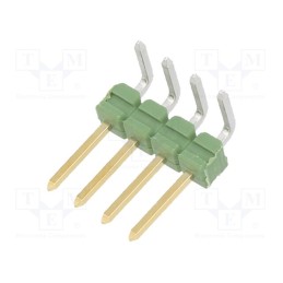 10 pcs : 825437-4 - Pin header, pin strips, AMPMODU MOD II, male, PIN: 4, angled 90°