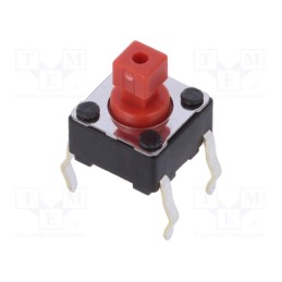 10 pcs : SKHHDGA010 - Microswitch TACT, SPST, Pos: 2, 0.05A/12VDC, THT, 2.6N, 6x6x3.5mm