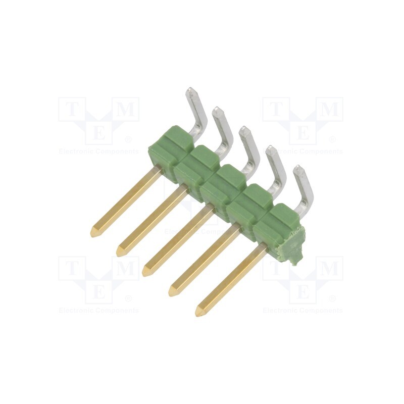 10 pcs : 825437-5 - Pin header, pin strips, AMPMODU MOD II, male, PIN: 5, angled 90°