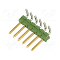 10 pcs : 825437-6 - Pin header, pin strips, AMPMODU MOD II, male, PIN: 6, angled 90°