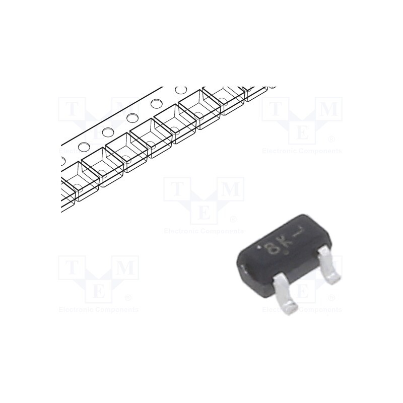 50 pcs : DTC143ZET1G - Transistor: NPN, bipolar, BRT, 50V, 0.1A, 0.2W, SC75, R1: 4.7kΩ