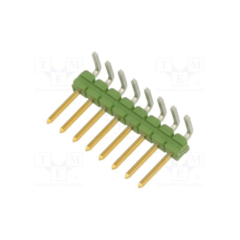 10 pcs : 825437-8 - Pin header, pin strips, AMPMODU MOD II, male, PIN: 8, angled 90°