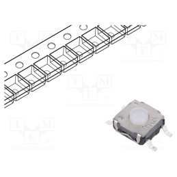 10 pcs : KSC221G LFS - Microswitch TACT, SPST-NO, Pos: 2, 0.05A/32VDC, SMT, none, 2N, 3.5mm