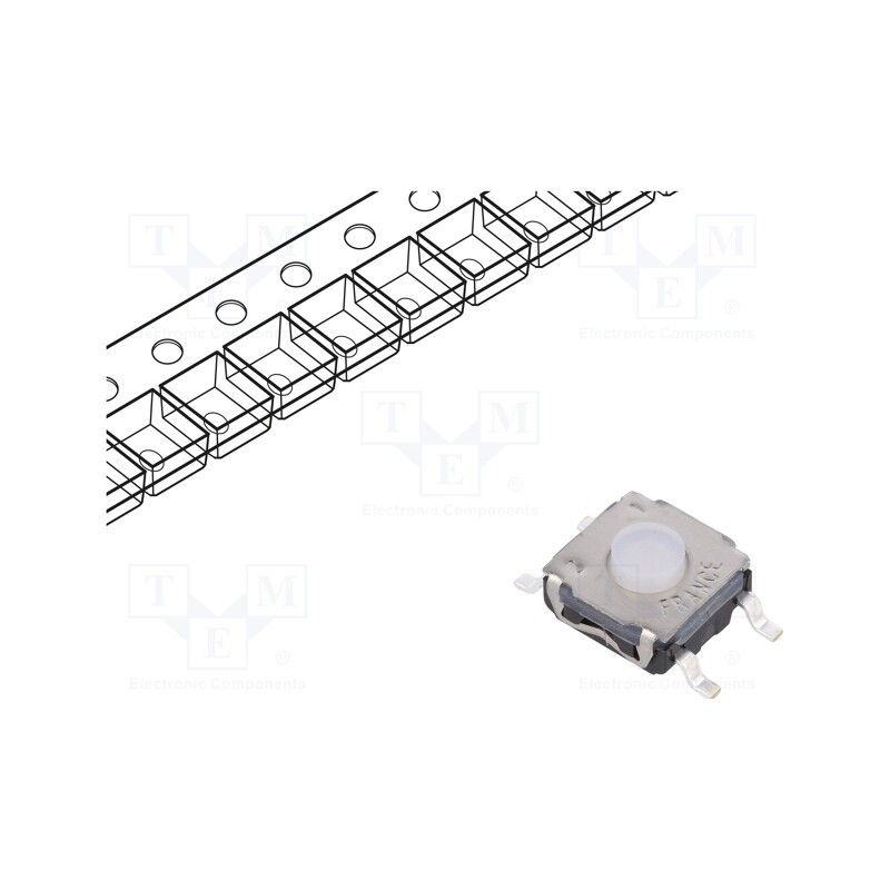 10 pcs : KSC221G LFS - Microswitch TACT, SPST-NO, Pos: 2, 0.05A/32VDC, SMT, none, 2N, 3.5mm