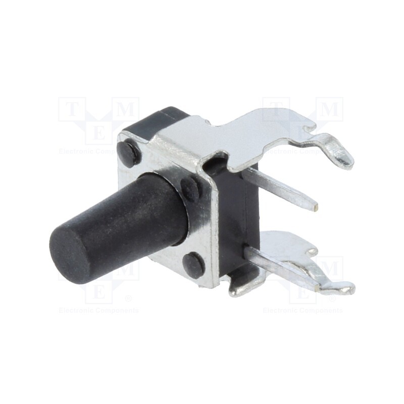 10 pcs : 1-1825027-1 - Microswitch TACT, SPST-NO, Pos: 2, 0.05A/24VDC, THT, none, OFF-(ON)