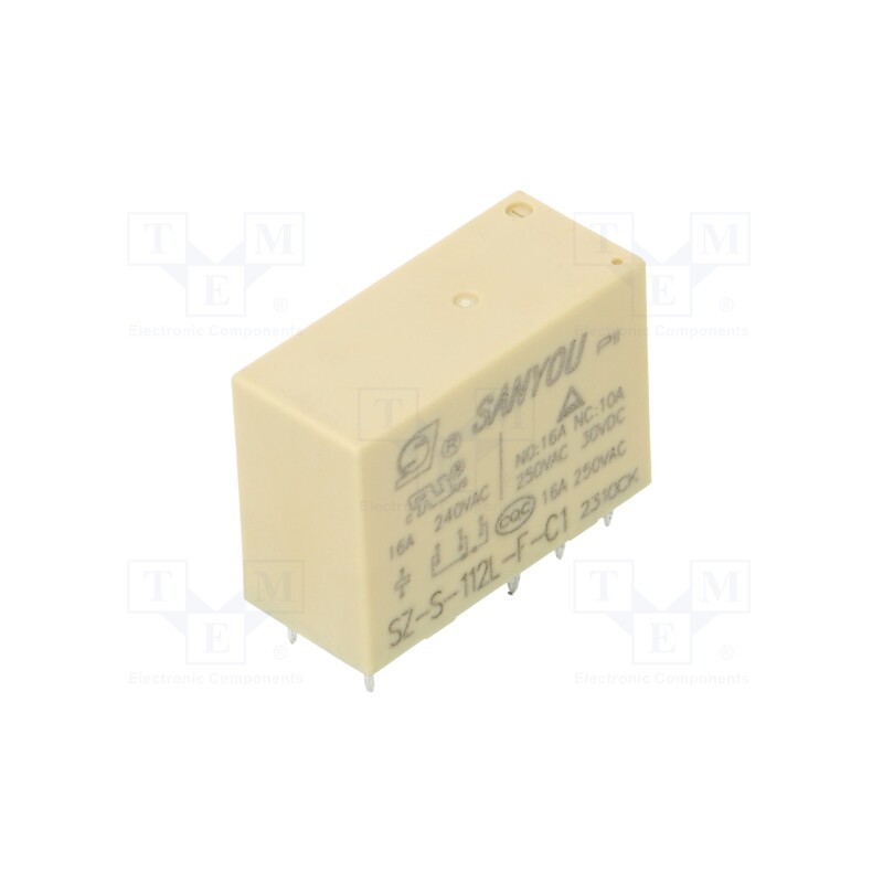 10 pcs : SZ-S-112L-C1 - Relay: electromagnetic, SPDT, Ucoil: 12VDC, Icontacts max: 16A, 16A