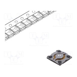 10 pcs : EVQP6YB55 - Microswitch TACT, SPST, Pos: 2, 0.02A/15VDC, SMT, 4.1x4.1x0.35mm