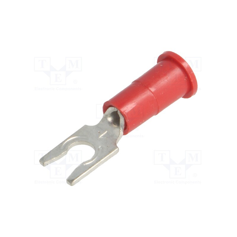 10 pcs : 8263 - Tip: fork, M3,5, Ø: 3.66mm, crimped, for cable, insulated, red