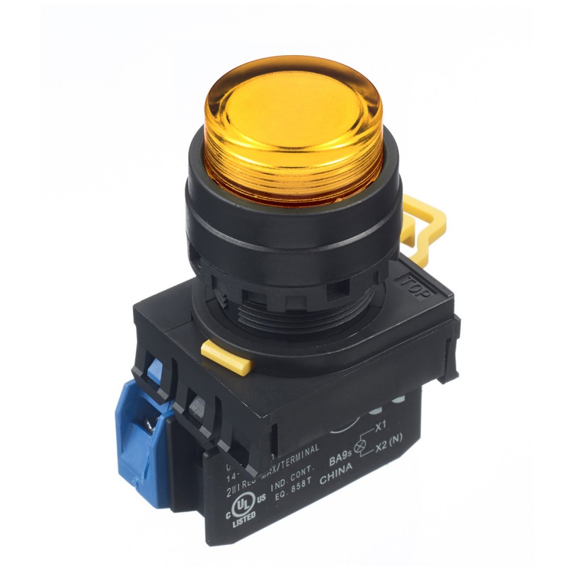 1 pcs - Idec YW Series Illuminated Push Button Complete Unit, Panel Mount, 22mm Cutout, SPST, IP65