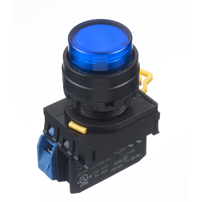 1 pcs - Idec YW Series Illuminated Push Button Complete Unit, Panel Mount, 22mm Cutout, SPST, IP65