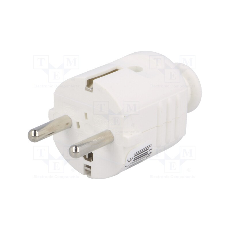 10 pcs : 8266 - Connector: AC supply, male, plug, 2P+PE, 230VAC, 16A, white, PIN: 3