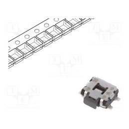 10 pcs : EVQP7C01P - Microswitch TACT, SPST, Pos: 2, 0.05A/12VDC, SMT, 2.2N, 1.35mm