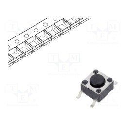 10 pcs : TL3301NF160QG - Microswitch TACT, SPST-NO, Pos: 2, 0.05A/12VDC, SMT, none, 1.57N