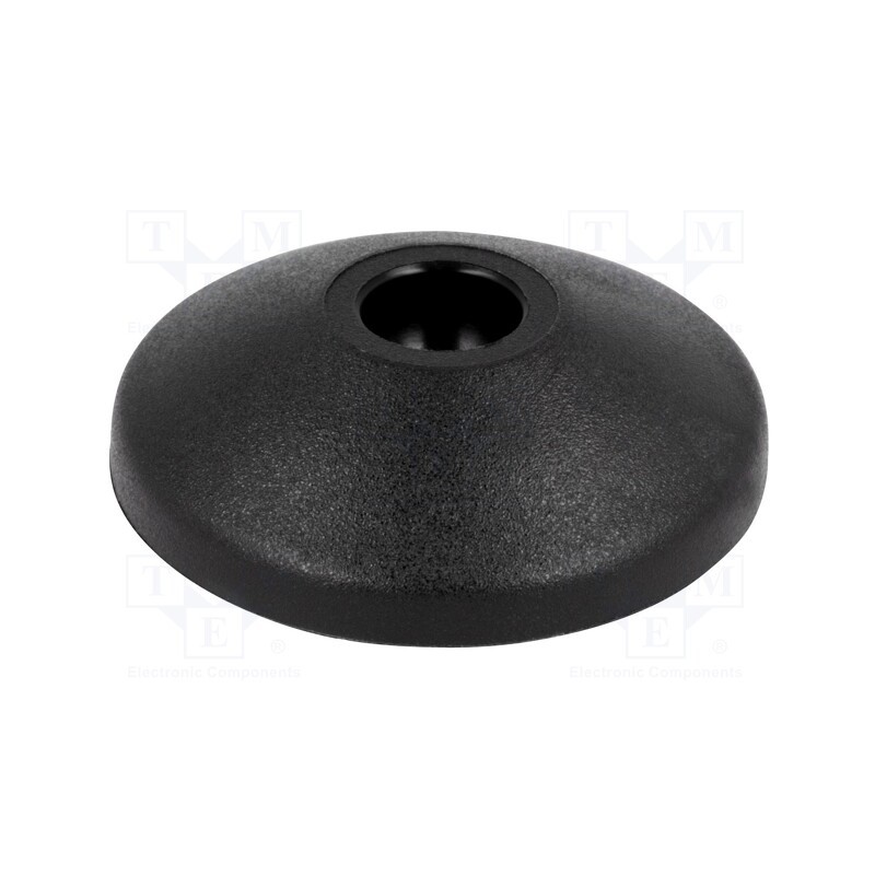 10 pcs : 098M040K - Foot, Base dia: 39mm, polyamide, H: 10.4mm, Mount.hole diam: 10mm