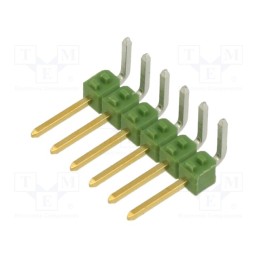 10 pcs : 826631-6 - Pin header, pin strips, AMPMODU MOD II, male, PIN: 6, angled 90°