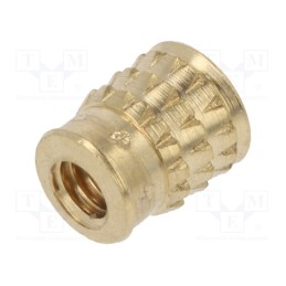 50 pcs : 300113357 - Threaded insert, brass, M2,5, BN 37885, L: 5.2mm, MULTISERT®