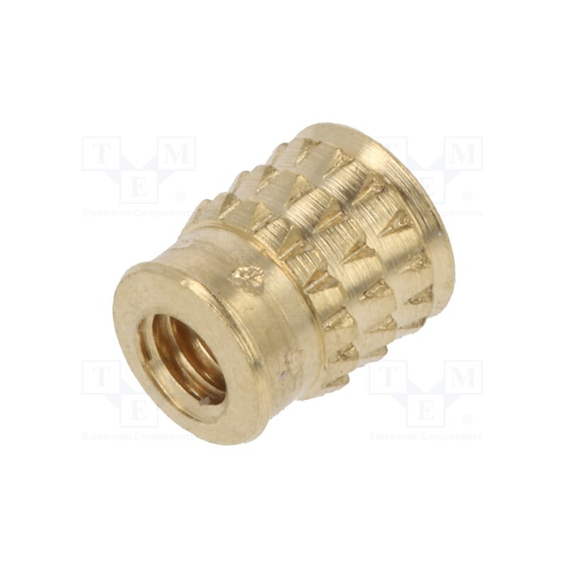 50 pcs : 300113357 - Threaded insert, brass, M2,5, BN 37885, L: 5.2mm, MULTISERT®