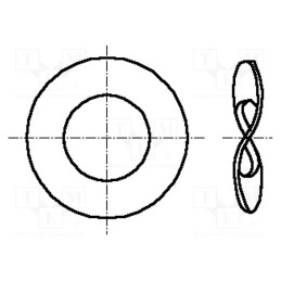 500 pcs : 1280740 - Washer, wave,spring, M3, D8mm, h0.5mm, spring steel, DIN 137B