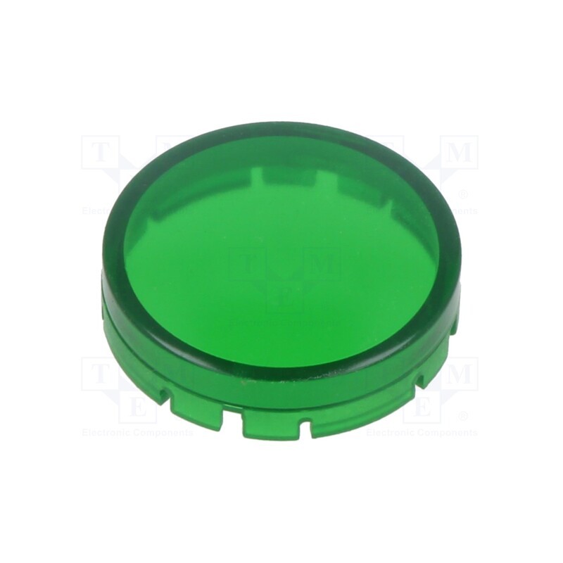10 pcs : T22HRRGN - Actuator lens, RONTRON-R-JUWEL, transparent,green, Ø19.7mm