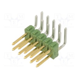 10 pcs : 826634-5 - Pin header, pin strips, AMPMODU MOD II, male, PIN: 10, angled 90°