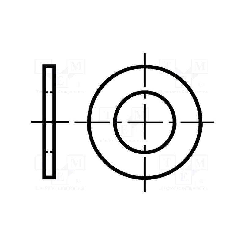 500 pcs : 1066129 - Washer, round, M4, D8mm, h0.8mm, steel, Plating: zinc, DIN 1440