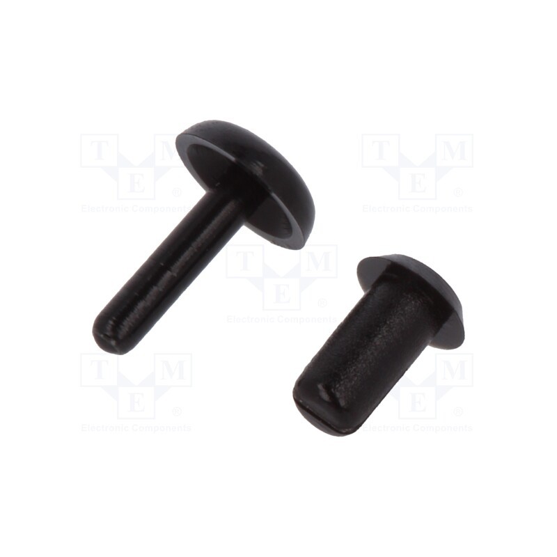 50 pcs : 8G4012.0X2.8B - Rivet, polyamide, L.rivet: 4mm, Panel cutout diam: 2.1mm, black