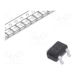 50 pcs : DTC143EUA - Transistor: NPN, bipolar, BRT, 50V, 0.1A, 0.2W, SOT323, R1: 4.7kΩ