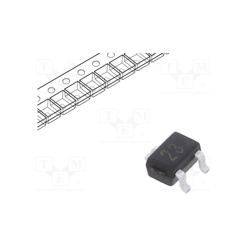 50 pcs : DTC143EUA - Transistor: NPN, bipolar, BRT, 50V, 0.1A, 0.2W, SOT323, R1: 4.7kΩ
