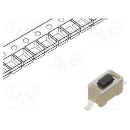 10 pcs : 1437566-4 - Microswitch TACT, SPST, Pos: 2, 0.05A/24VDC, SMT, none, OFF-(ON)