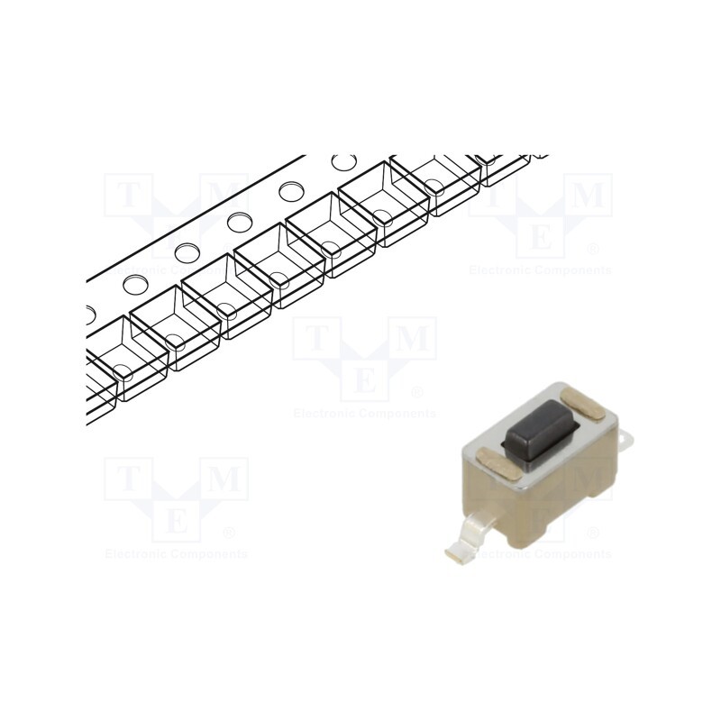 10 pcs : 1437566-4 - Microswitch TACT, SPST, Pos: 2, 0.05A/24VDC, SMT, none, OFF-(ON)