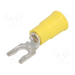 10 pcs : 8270 - Tip: fork, M4, Ø: 4.32mm, crimped, for cable, insulated, yellow