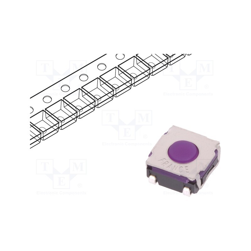 10 pcs : KSEM31J LFS - Microswitch TACT, SPST-NO, Pos: 2, 0.05A/32VDC, SMT, none, 1.5N
